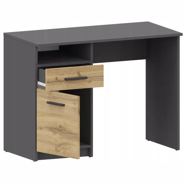 ufc BODO DSP - Bureau met Kast - 100cm - Antraciet/Wotan - Stevige Handgrepen